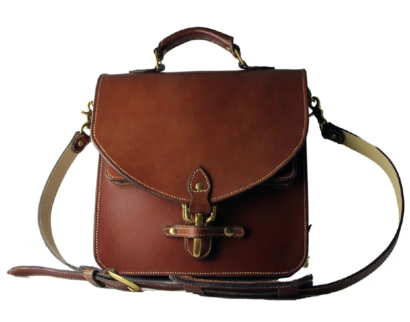 Billy Sunday Chestnut Leather Machila Briefcase - Medium