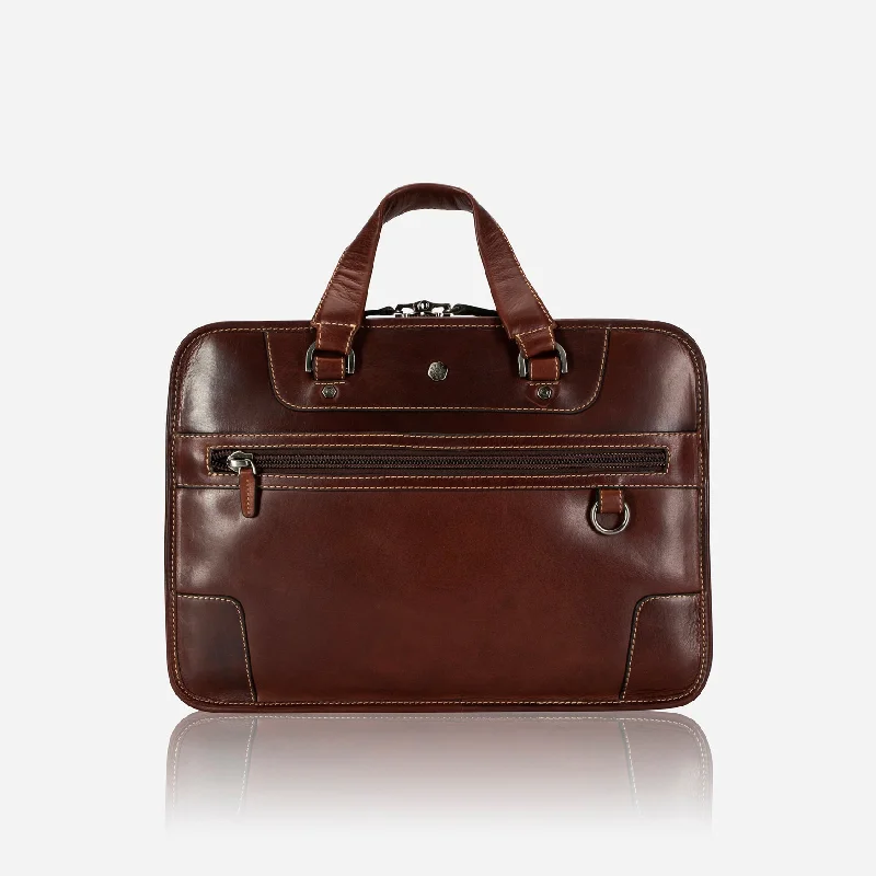 Oxford Medium Leather 15" Laptop Briefcase, Two Tone