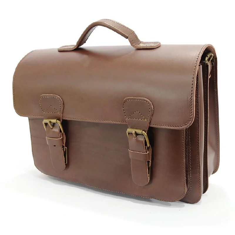 Ruitertassen Classic 2140 Leather Briefcase, Dark Brown