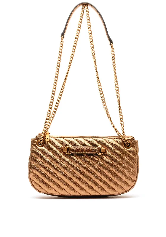 Guess Sela Mini Bronze Crossbody Bag, Bronze