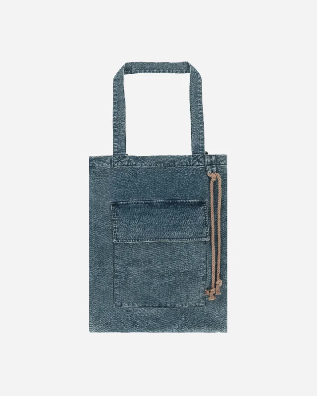 Flap Pocket Tote Bag Blue