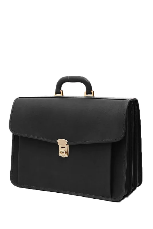 Terrida Marco Polo Veronese Leather Briefcase, Work Bag With Key Lock