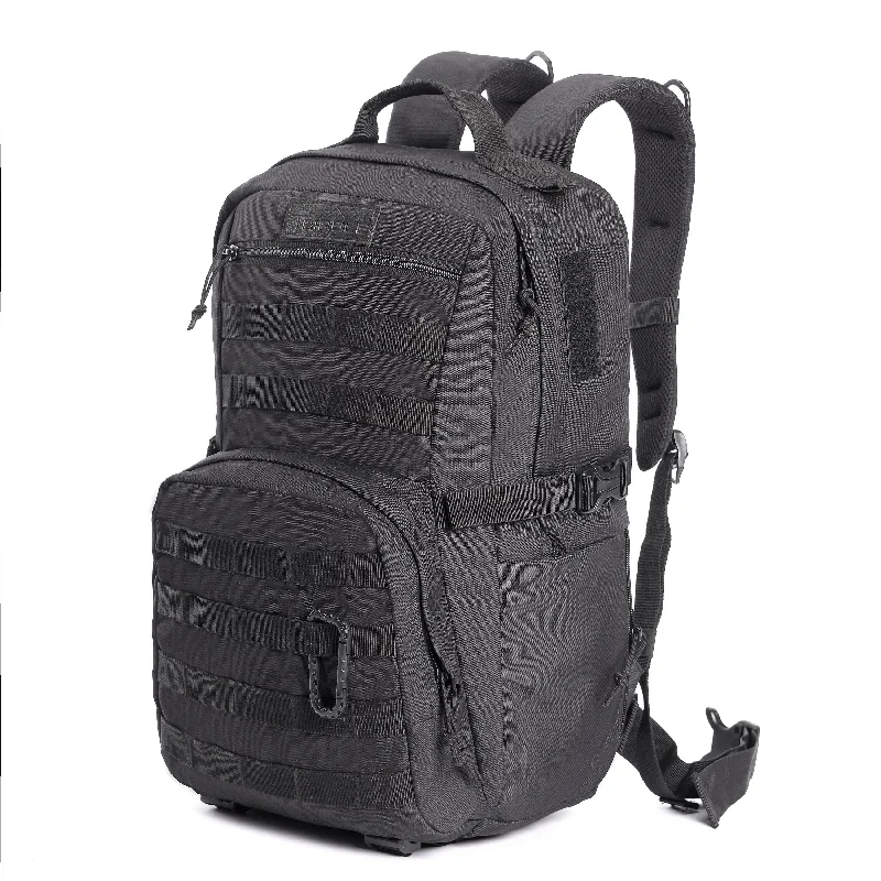 Tripole Captain 25 Litres Tactical Backpack with MOLLE Webbing and Carabiner - Black