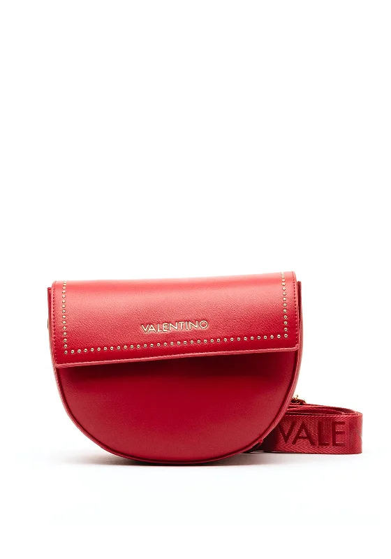 Valentino Bigs Studded Flapover Crossbody Bag, Red